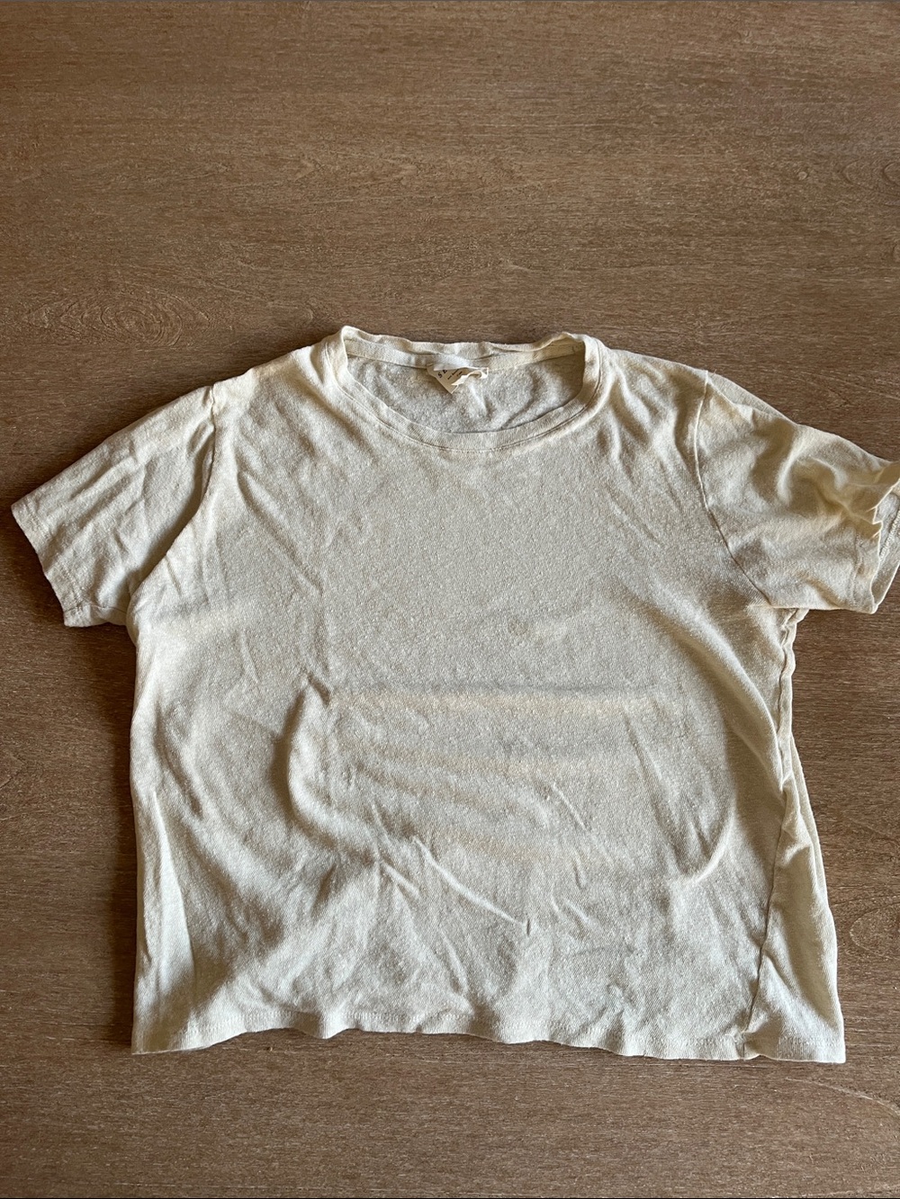 Sezane Cream Martha Short-Sleeve Tee